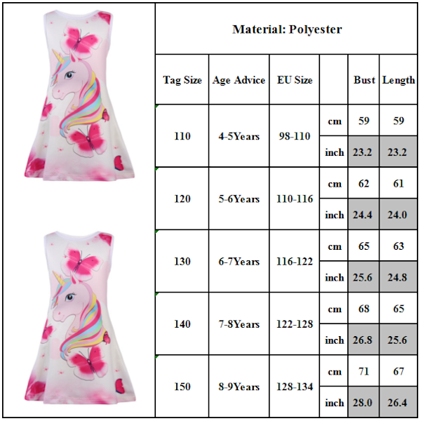 Yksisarvisen kukallinen hihaton tyttömekko asu vaaleanpunainen pink 140