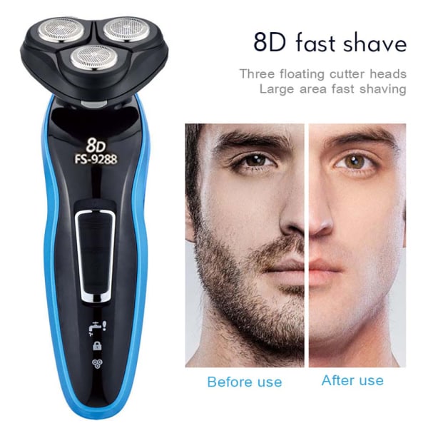Män tvättbar elektrisk rakkniv rakmaskin skägg