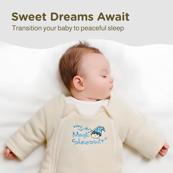 Magic Sleepsuit Övergångsprodukt - 3-6 Månader Swaddle Övergångssömnkläder - Mjuk Bomullsmaterial med Dubbel Blixtlås för Lätta Blöjbyten