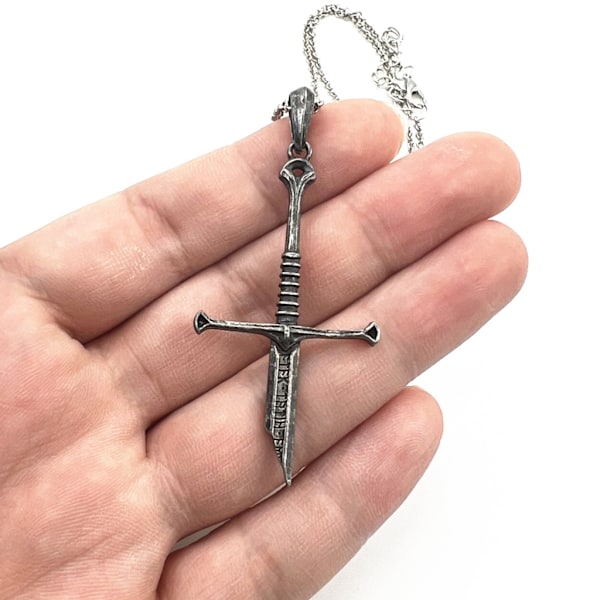 Lord Narsil Halskjede Brutt Sverd Anheng Halskjede for Kvinner Menn Viking Smykker Gave Punk Sjarm Nøkkelring Kjede Ornament