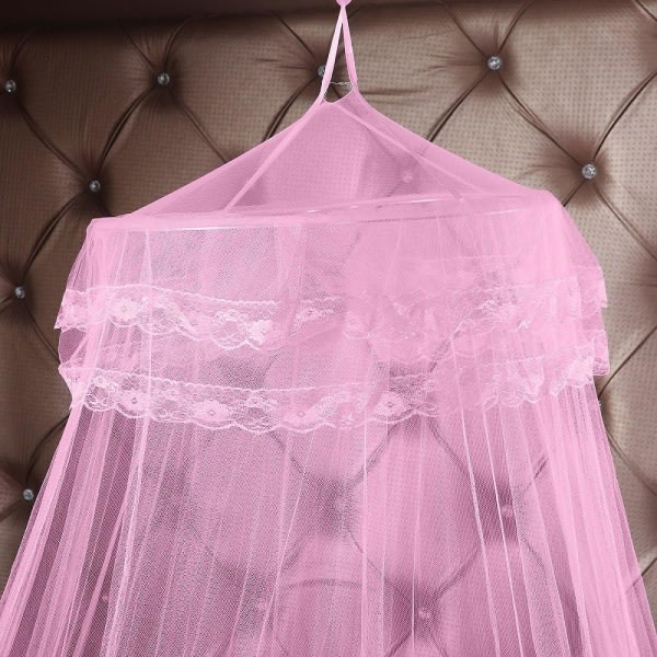 Sängöverkast for flickor Polyester Princess Myggnät Pink Dome Mesh Cover Myggnät Barn Inredning Rosa Sovrumstillbehör