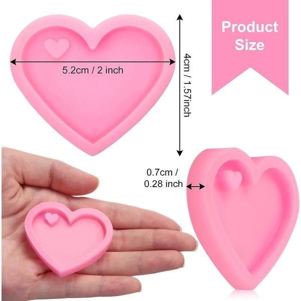 Heart Love Nyckelring Form med hul Form Form til DIY Bagageprylar (4 st)