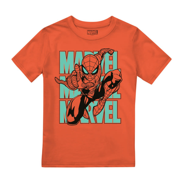 Spider-Man barn/barn attack T-shirt 7-8 år Orange 7-8 år
