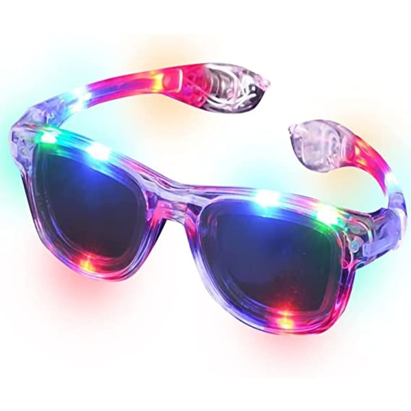 2 stk LED-solbriller med 3 blinkende moduser, morsomme Halloween-rekvisitter