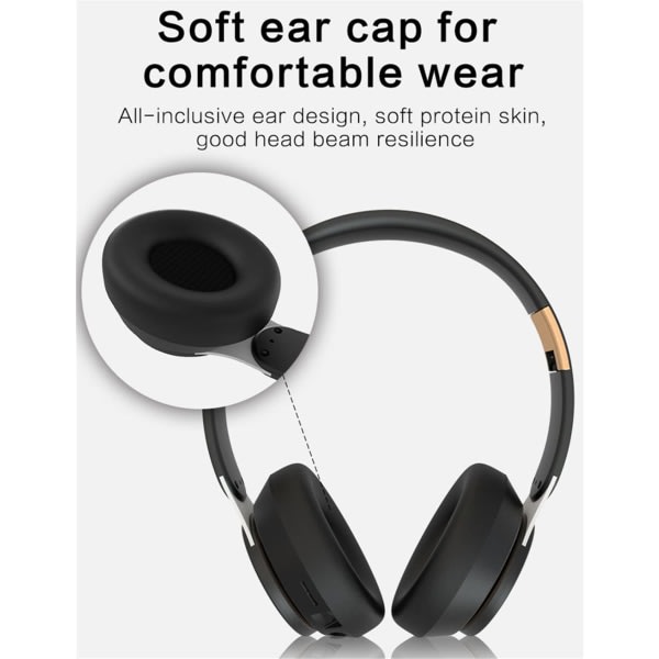 Trådløse On-Ear-hovedtelefoner Bluetooth 5.0 Headset Foldbart Tabsfri Hi-Fi Audio Stereo med mikrofon-hvid hvid