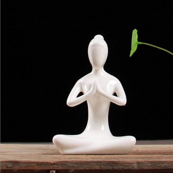 Zen Sculpture Figurine Yoga Thinker Garden Ornament Statue Home C