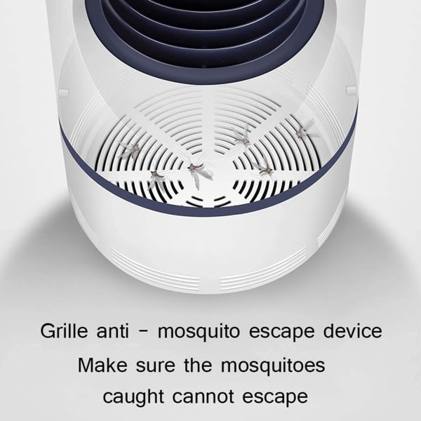 Elektrisk myggdödslampa indendørs og udendørs myggdödande og flugsugfläkt Vit