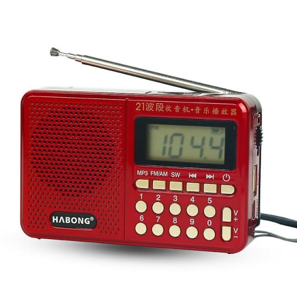 Bärbar Digital FM AM SW Radio 21 Band Charge Receiver Högtalare MP3-spelare