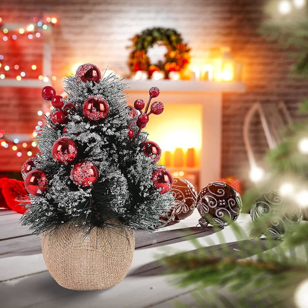 Mini kunstigt juletræ, 9,5 tommer, imiteret bordplade