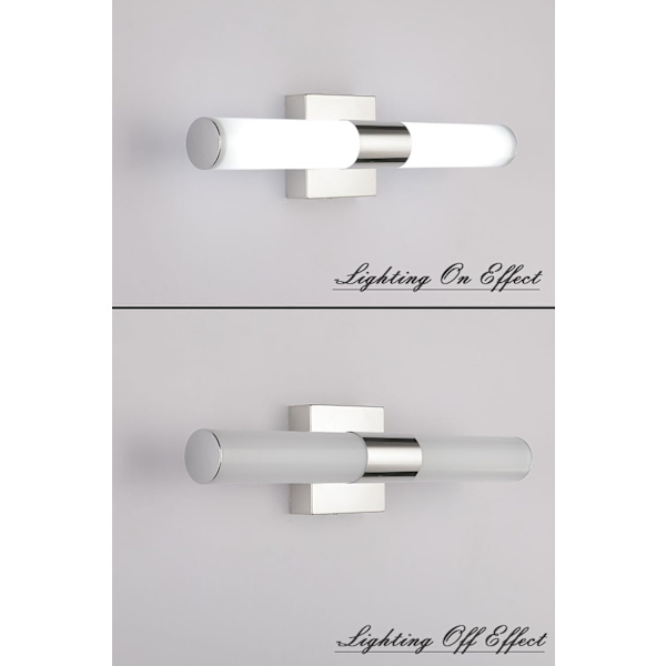 Baderomsskapsbelysning, 16W krom LED-speillamper