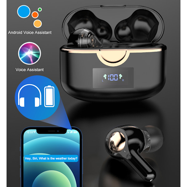 INF Langattomat Bluetooth 5.0 -kuulokkeet kaksoisdynaamisilla kaiuttimilla Vit