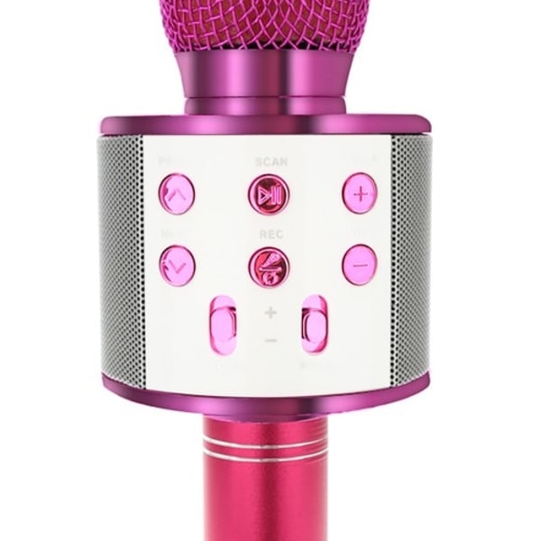 Karaokemikrofoni kaiutin / Karaoke mikrofonilla - Bluetooth pink 360