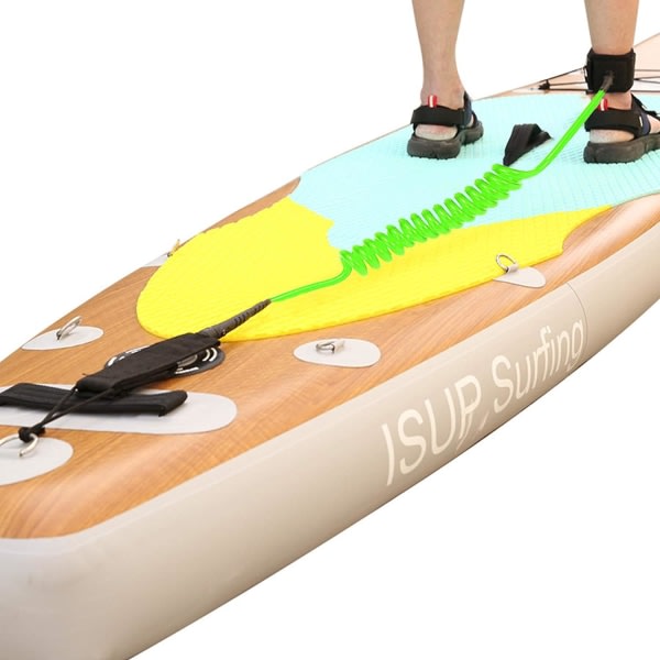 Surf SUP Board koppel, 7 mm TPU Coiled Stand Up Paddle Board og surfbräda koppel, Vadderad ankelrem Ben Rep