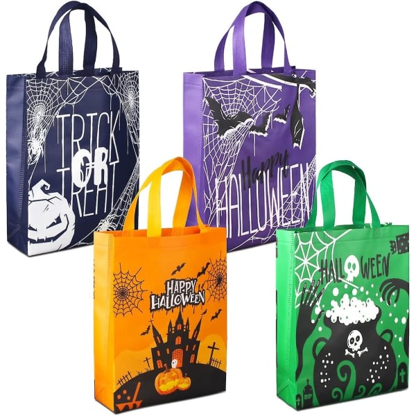 4 kpl Halloween Tote Bags - Monikäyttöiset kuitukangaslahjakassit