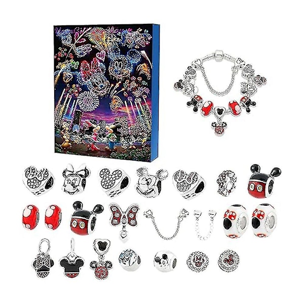 Anime Disney Lilo & Stitch Legering Charm Tilbehør Julekalender Armbånd Halskæde Smykke DIY Smykker Nedtællingskalender-hk3  (FMY) D