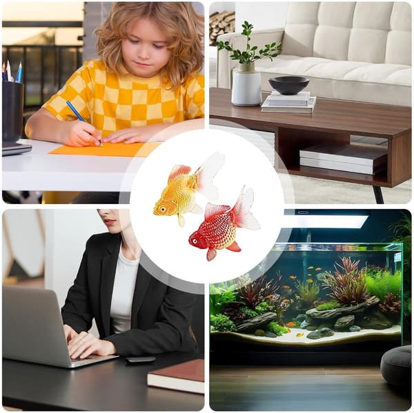 Flydende kunstig guldfisk 2 stk. realistisk til akvarium
