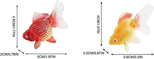 Flytende kunstig gullfisk 2 stk realistisk for akvarium