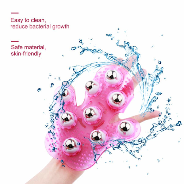 2 st kroppsmassagehandske, palmformad massagerullboll (rosa)