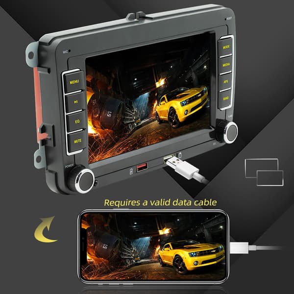 F9070W Bilradio / CarPlay & Android Auto - 7 Tommer til Volkswagen 1300