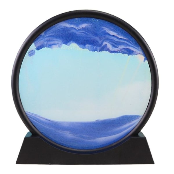 Kelluva hiekka koristekuva Hieno työstö Hiekkamaalaus 3D liikkuva hiekka taidekuva lahjoihin Sininen