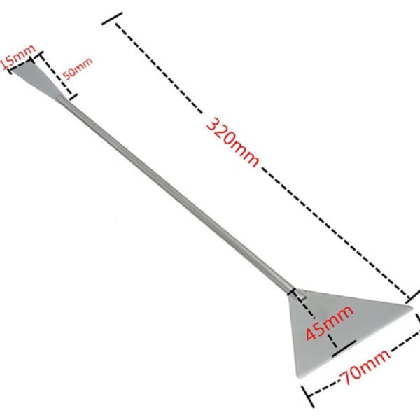 32 cm grusspatel, spatel i rustfritt stål for akvarium