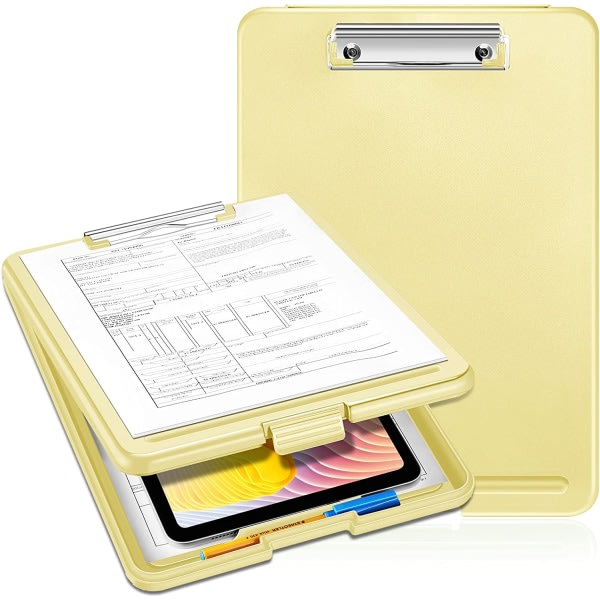 Keltainen - Kannettava A4-kokoinen asiakirjateline kynäpidikkeellä Suuri kapasiteetti