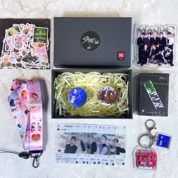 Stray Kids Uusi Albumi Maxident Presentbox Set Kpop-tuotteet Valokuvat Lanyard Avainrengas Lahja Skz-faneille - Täydellinen B