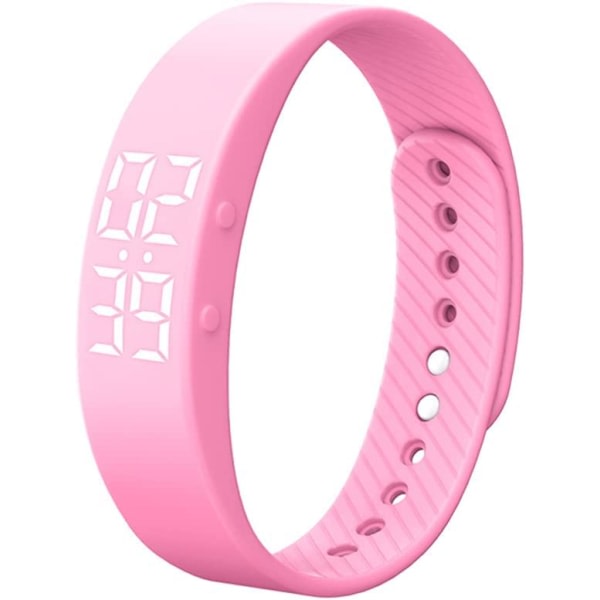 Digital klokke for kvinner, Fitness Tracker, Rosa