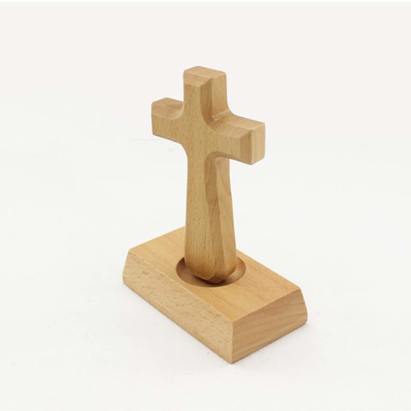 Wood Standing Cross, Wooden Magnetic Cross Holding Cross