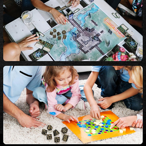 LED Tärningsset D&D Uppladdningsbart, Trådlöst Lysande Tärningsset DND D Black One size