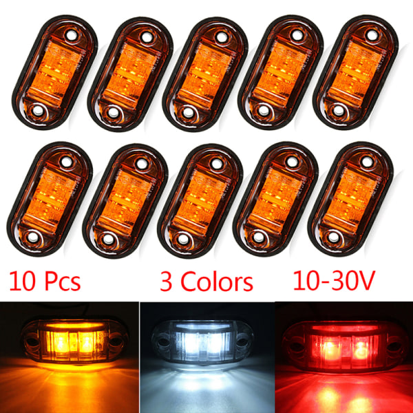 10 stk. advarselslys LED-dioder Trailer Truck LED-sidemarkering Red