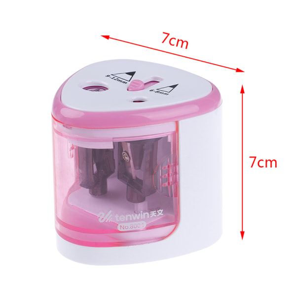 1 st elektrisk dubbelöppningsbatteridrevet pennvässare Pink
