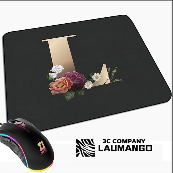 Lille Spillemusmåtte Gylden Initial Navn Mønster Kawaii Musmåtte Gamer Mini Computer Anime Måtte Gummimåtte Pc Tilbehør Måtter GG002040 GG002040 40x50cm