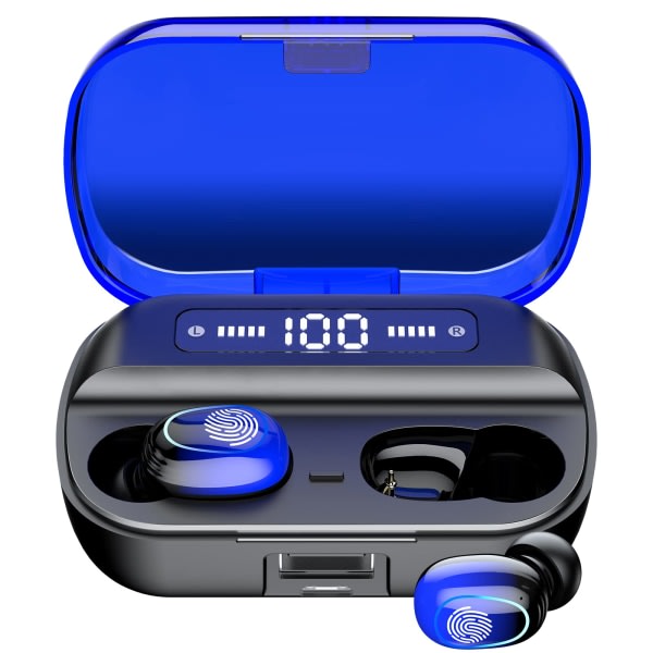 Trådløse hodetelefoner, Bluetooth 5.2 In-Ear-hodetelefoner HiFi Stereo, 120H spilletid og LED digital skjerm, IP7 vanntett trådløs hodetelefon