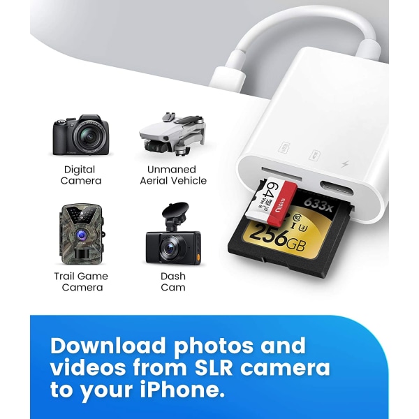 SD-kortläsare för iPhone och iPad, plugg för spel SD-kortläsare
