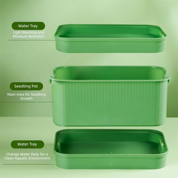 Sprouting Kit for Seeds with Drainage Holes and Drainage Tray, Upgraded Stackable Tray for Microgreens, Fresh Organic Bean Sprouts-FF- 2pcs