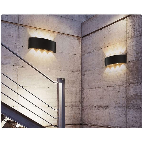 2stk moderne utendørs vanntett vegglampe, 8 LED for hotell Bedr