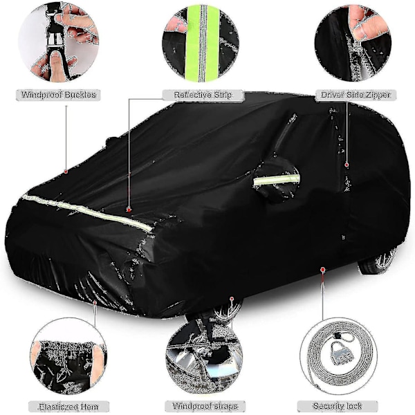 Vattentätt bilskydd kompatibelt med Fiat 500/500c/500e/Abarth 500 2007-2022, 4 Tw