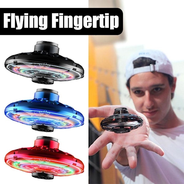 Mini Drone LED UFO Typ Flygende Helikopter Spinner Fingertop Upgr black onesize