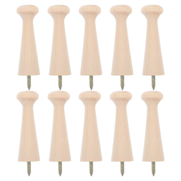 10 pcs Screw-in Shaker Knobs Wooden Knobs for Hanging Wall Knobs Wooden Hook Knob Board-FF-