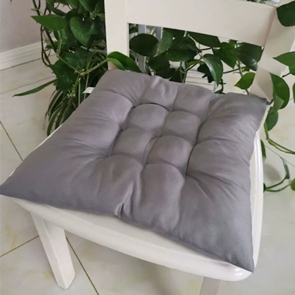 4 stk myke stolputer, stolputer med bånd, stolputer spisestue for hage uteplass kjøkken spisestue (40x40cm)-XF1- Medium gray
