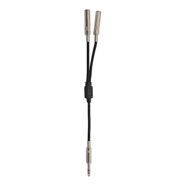 6,35 mm 1/4 tommers stereo jack-splitterkabeladapterkontakt til doble 6,35 mm uttak