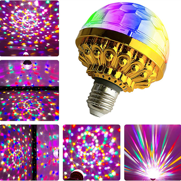 Disco Party DJ Scen LED-kuglelampe KTV Roterende blinkende lys Hvid EU