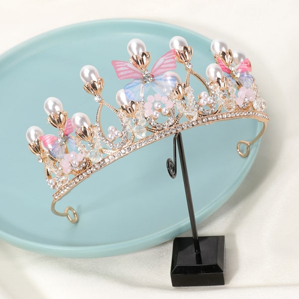 Tiara Princess -pääpanta Tiara for Girls Birthday Festival Masquerade (Butterfly Crown)