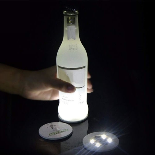 10st LED-underlägg, Light Up Coasters LED - Stick on flaska/glas - Perfekt för fest, bröllop