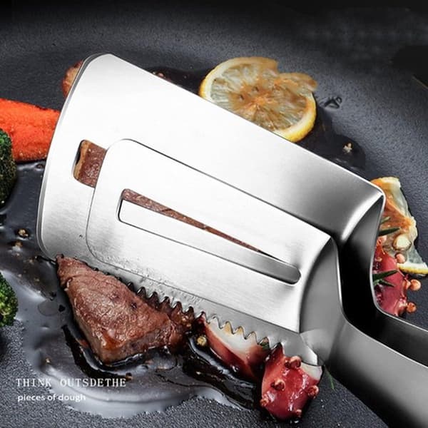Tang i rustfrit stål, sæt med 2, 26 cm til grill, køkken, buffetservering