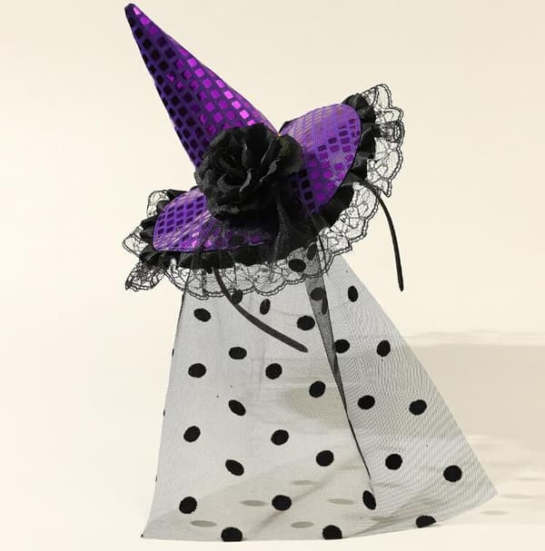 Halloween-hodeplagg Heksehatt Hårstrikker-FF- Purple