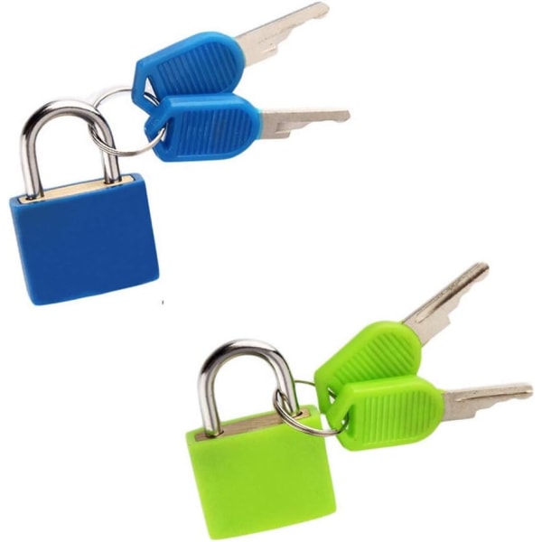 4 Stk bagagelås, 4-farvet mini hængelås lille lås med nøgle, brug