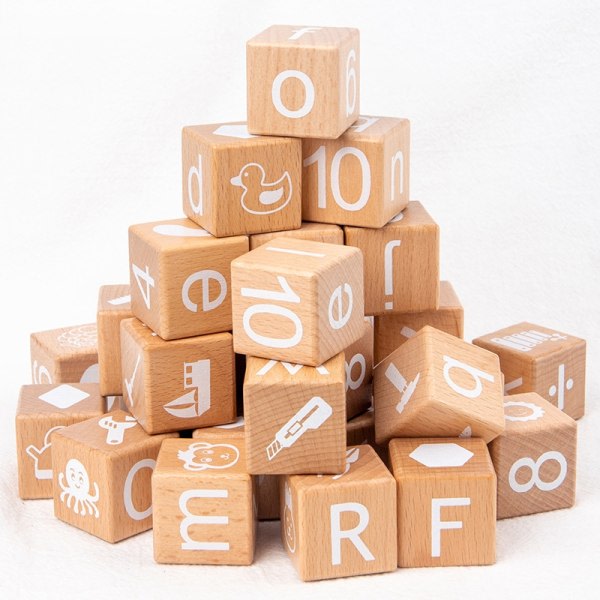 Baby Digital Montessori Trä Alfabet Blocks Matchspel