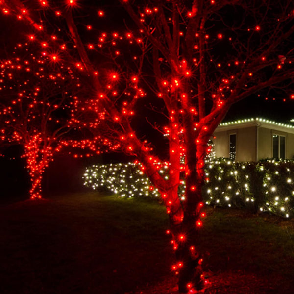 Ljusstång med 200 LED-lampor, 20 meter lång, för julbelysning Röd Red 400 LED
